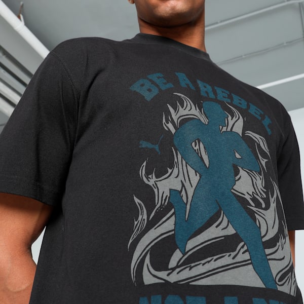 GRAPHICS "Rebel" Men's Relaxed Fit Tee, PUMA Black, extralarge-IND